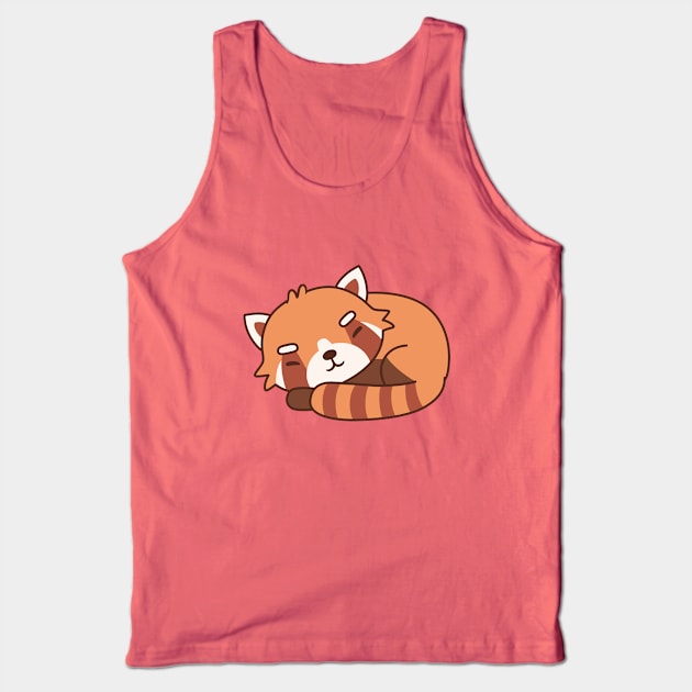 Cute Sleeping Red Panda Tank Top by rustydoodle